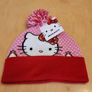 Hello Kitty pink and red Holiday hat